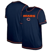 Men's New Era  Navy Chicago Bears Third Down Puff Print T-Shirt