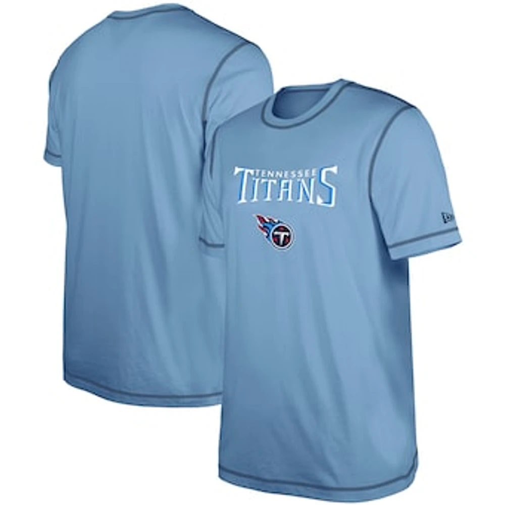 Men's New Era Light Blue Tennessee Titans Third Down Puff Print T-Shirt