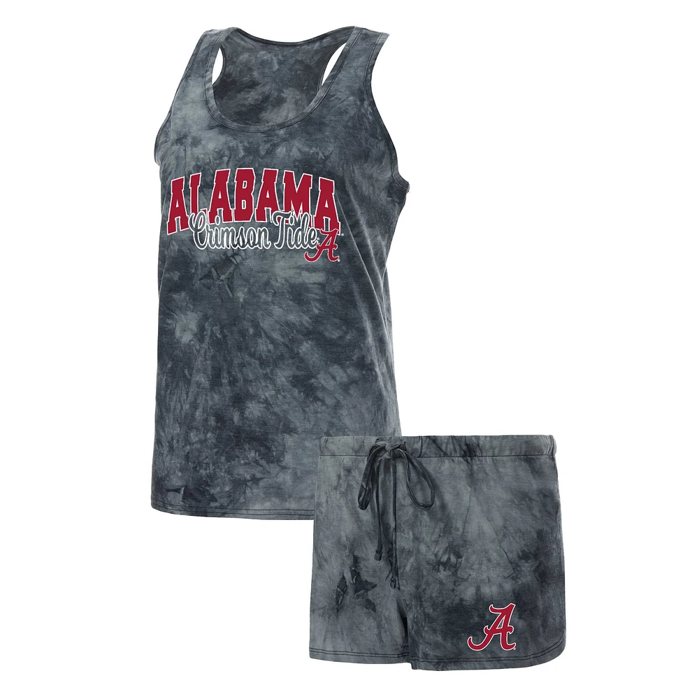 Women's Concepts Sport Charcoal Alabama Crimson Tide Billboard Tie-Dye Tank and Shorts Sleep Set