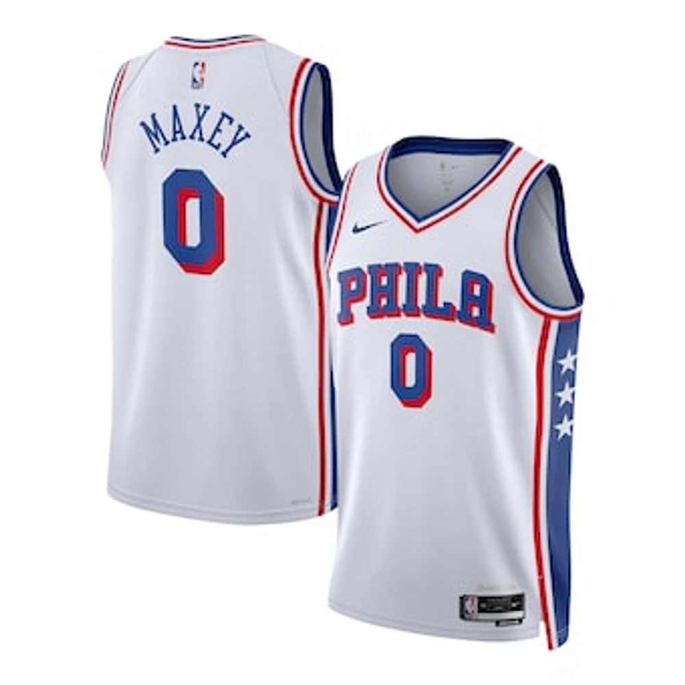 Unisex Nike Tyrese Maxey White Philadelphia 76ers Swingman Jersey - Association Edition