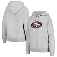 Women's New Era  Gray San Francisco 49ers Floral Raglan Pullover Hoodie