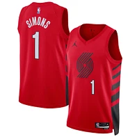 Unisex Jordan Brand Anfernee Simons Red Portland Trail Blazers Swingman Jersey - Statement Edition