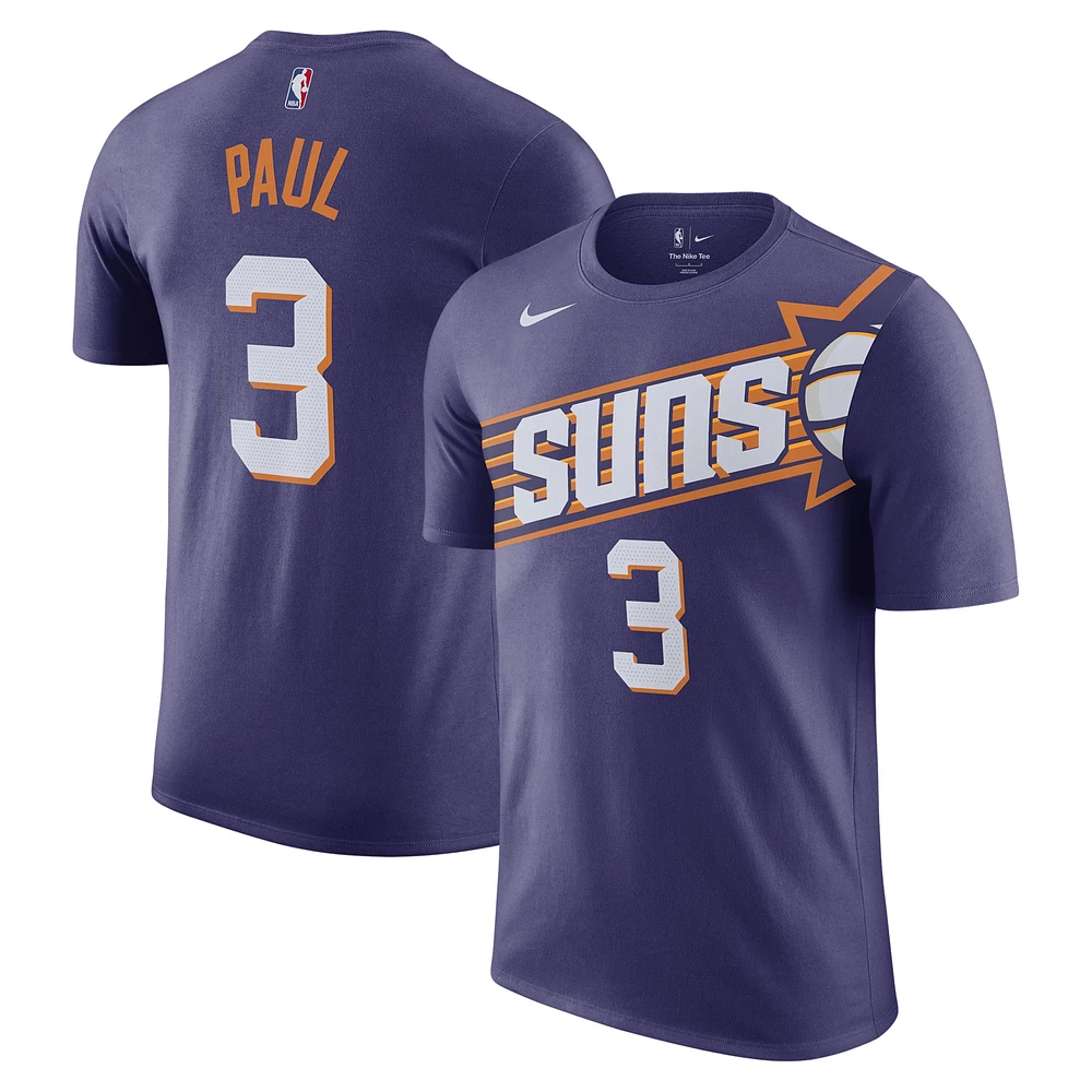 Men's Nike Chris Paul Purple Phoenix Suns Icon 2022/23 Name & Number T-Shirt