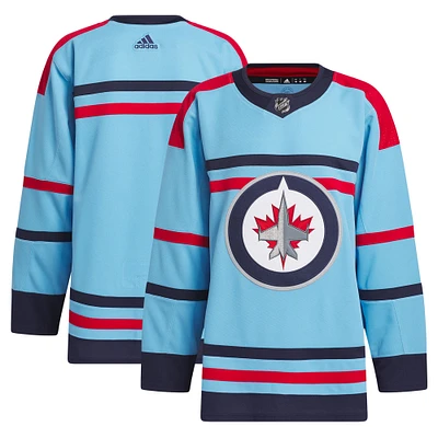 Men's adidas  Light Blue Winnipeg Jets Anniversary Primegreen Authentic Jersey