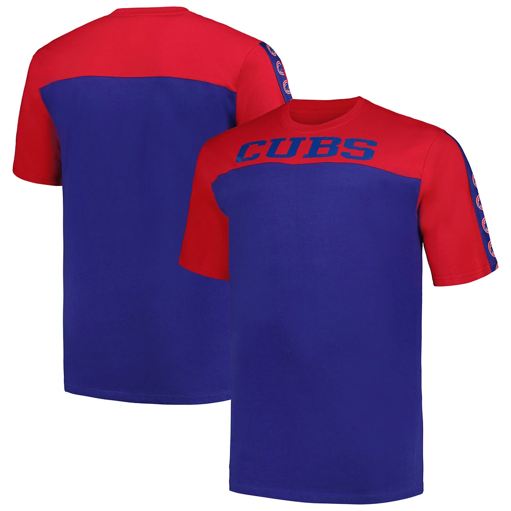 Men's Profile Red/Royal Chicago Cubs Big & Tall Yoke Knit T-Shirt