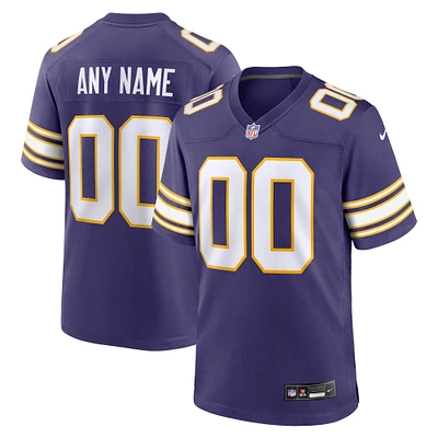 Men's Nike Purple Minnesota Vikings Classic Custom Game Jersey