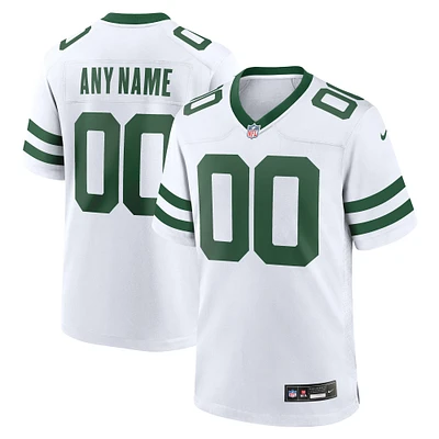 Men's Nike  Legacy White New York Jets Custom Game Jersey
