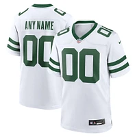 Men's Nike  Legacy White New York Jets Custom Game Jersey