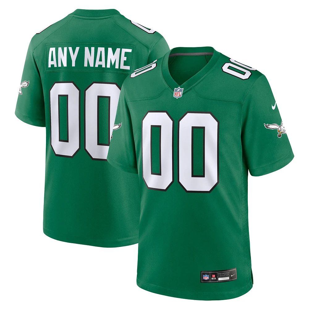 Men's Nike Kelly Green Philadelphia Eagles Alternate Custom Game Jersey