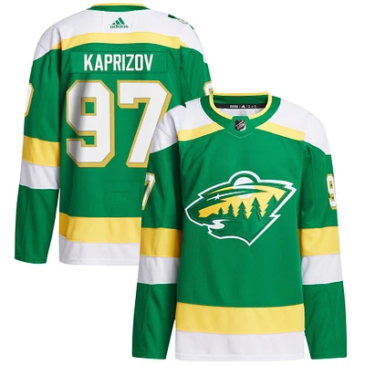 Men's adidas Kirill Kaprizov Green Minnesota Wild Alternate Primegreen Authentic Player Jersey