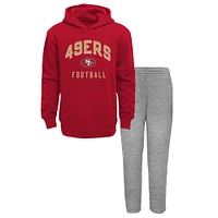 Youth Scarlet/Heather Gray San Francisco 49ers Play by Play Lightweight Pullover Hoodie & Fleece Pant Set