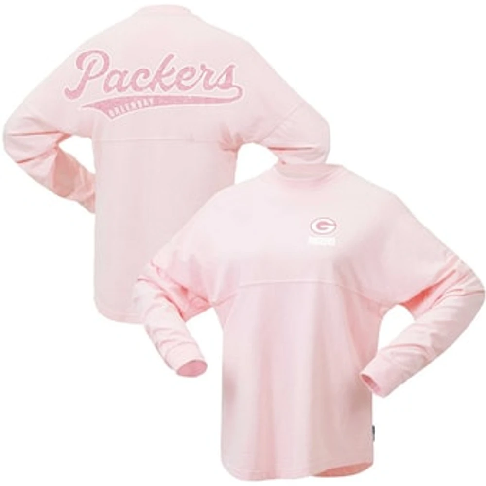 Women's Fanatics Pink Green Bay Packers Millennial Spirit Jersey T-Shirt