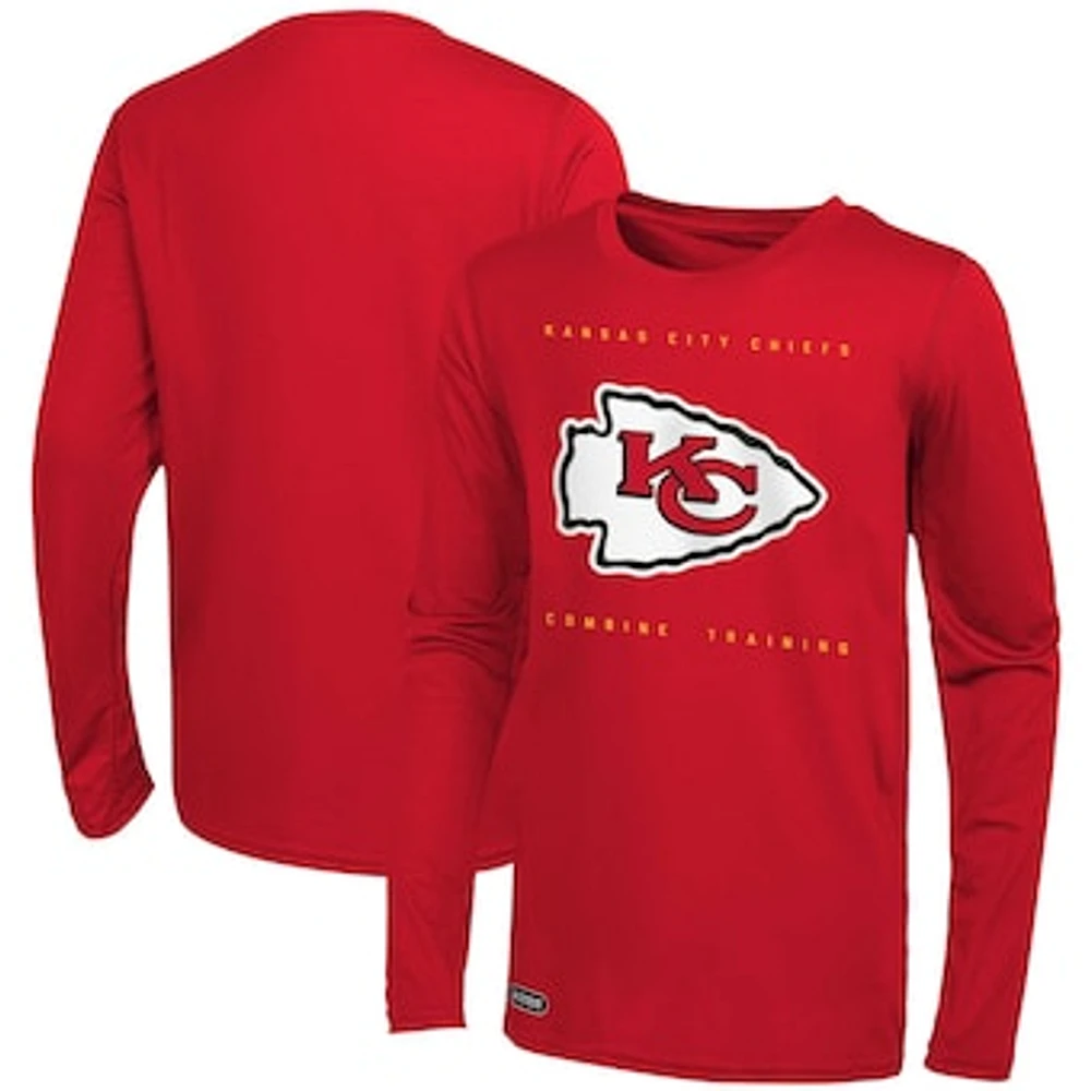 Men's Red Kansas City Chiefs Side Drill Long Sleeve T-Shirt