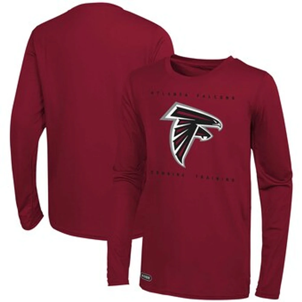 Men's Red Atlanta Falcons Side Drill Long Sleeve T-Shirt