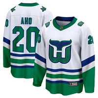 Men's Fanatics Sebastian Aho White Carolina Hurricanes Whalers Premier Breakaway Jersey