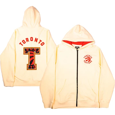 Men's FISLL Cream Toronto Raptors Full-Zip Hoodie