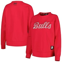 Women's DKNY Sport Red Chicago Bulls Regina Raglan Pullover Sweatshirt