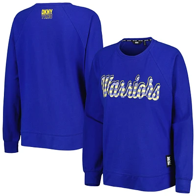 Women's DKNY Sport Royal Golden State Warriors Regina Raglan Pullover Sweatshirt