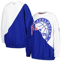 Women's Tommy Jeans Royal/White Philadelphia 76ers Ariel Pullover Sweatshirt