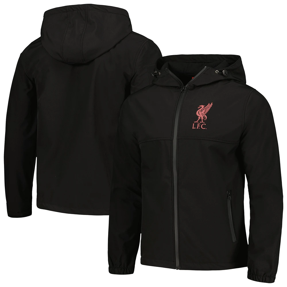 Men's Black Liverpool Three-Layer Full-Zip Hooded Jacket