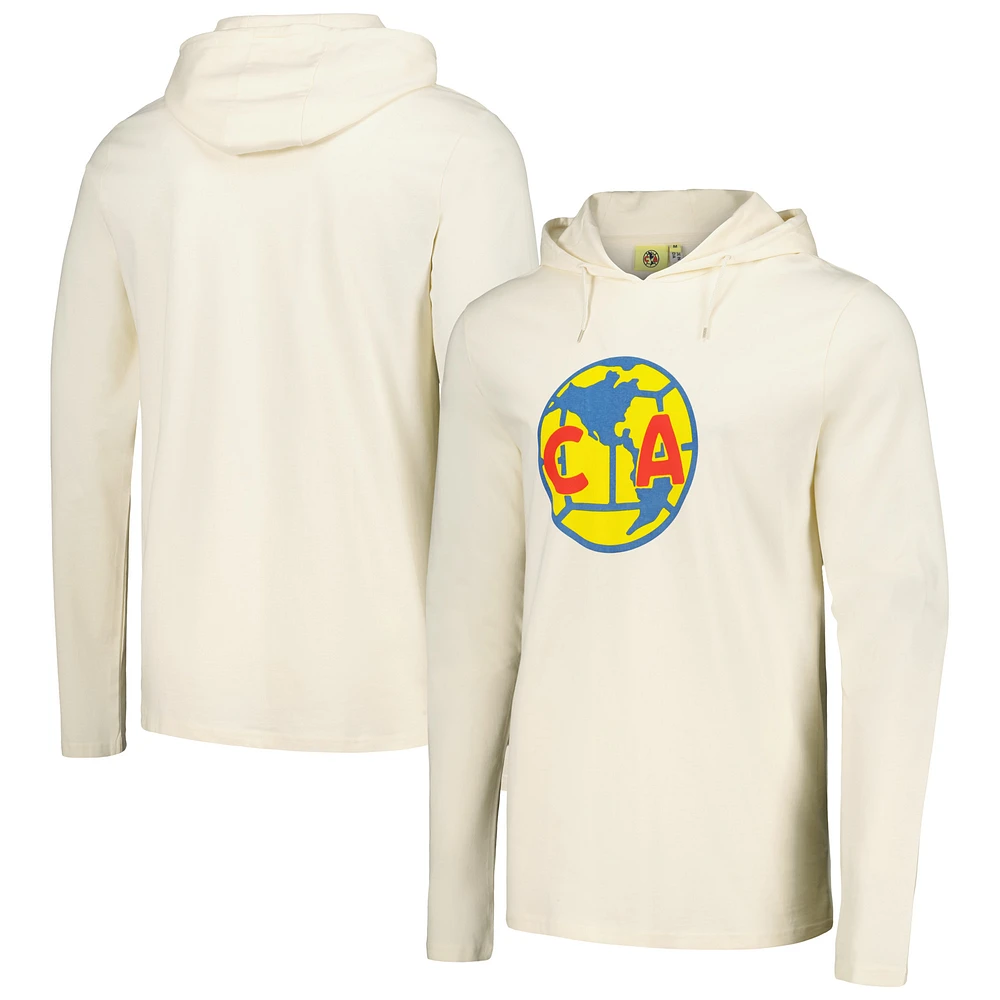 Men's Cream Club America Long Sleeve Hoodie T-Shirt