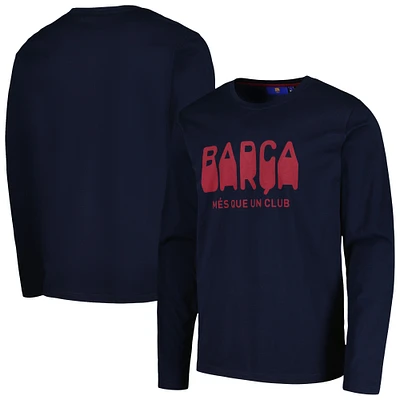 Men's Navy Barcelona Heavy Long Sleeve T-Shirt