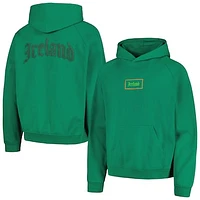 Men's Green Ireland National Team Old English Oversized Raglan Pullover Hoodie