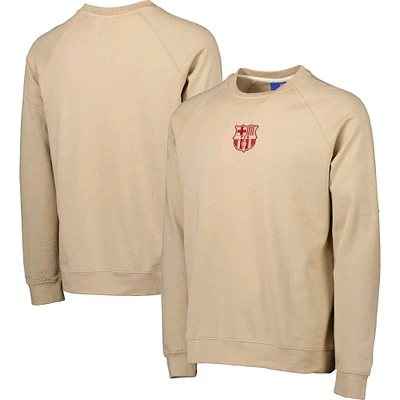 Men's Khaki Barcelona Simplicity Leisure Raglan Pullover Sweatshirt