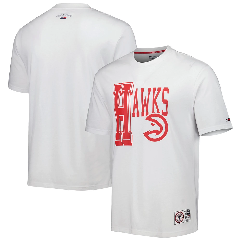 Men's Tommy Jeans White Atlanta Hawks Mel Varsity T-Shirt