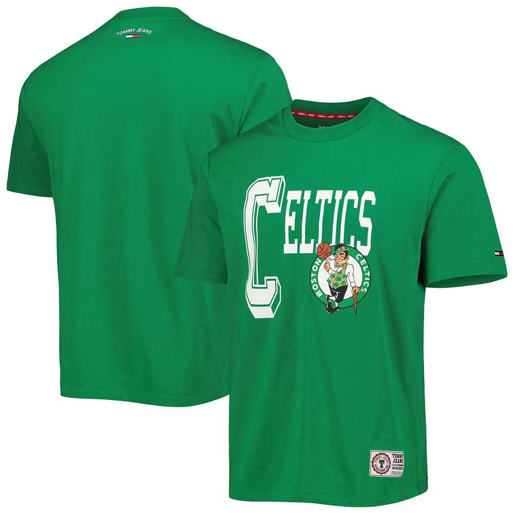 Men's Tommy Jeans Kelly Green Boston Celtics Mel Varsity T-Shirt