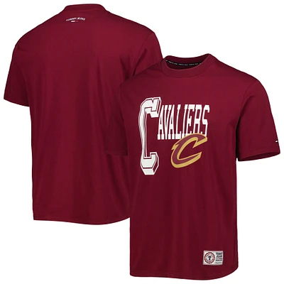 Men's Tommy Jeans Wine Cleveland Cavaliers Mel Varsity T-Shirt