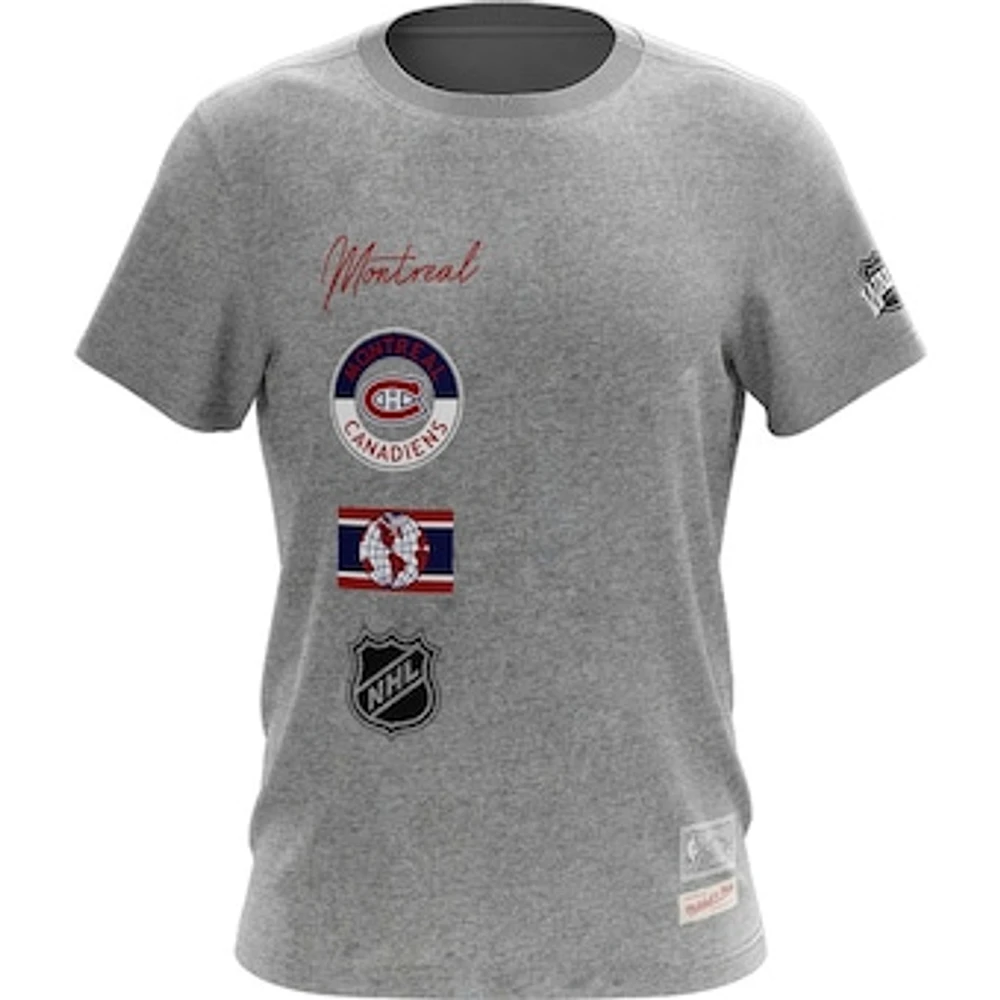 Men's Mitchell & Ness Heather Gray Montreal Canadiens City Collection T-Shirt