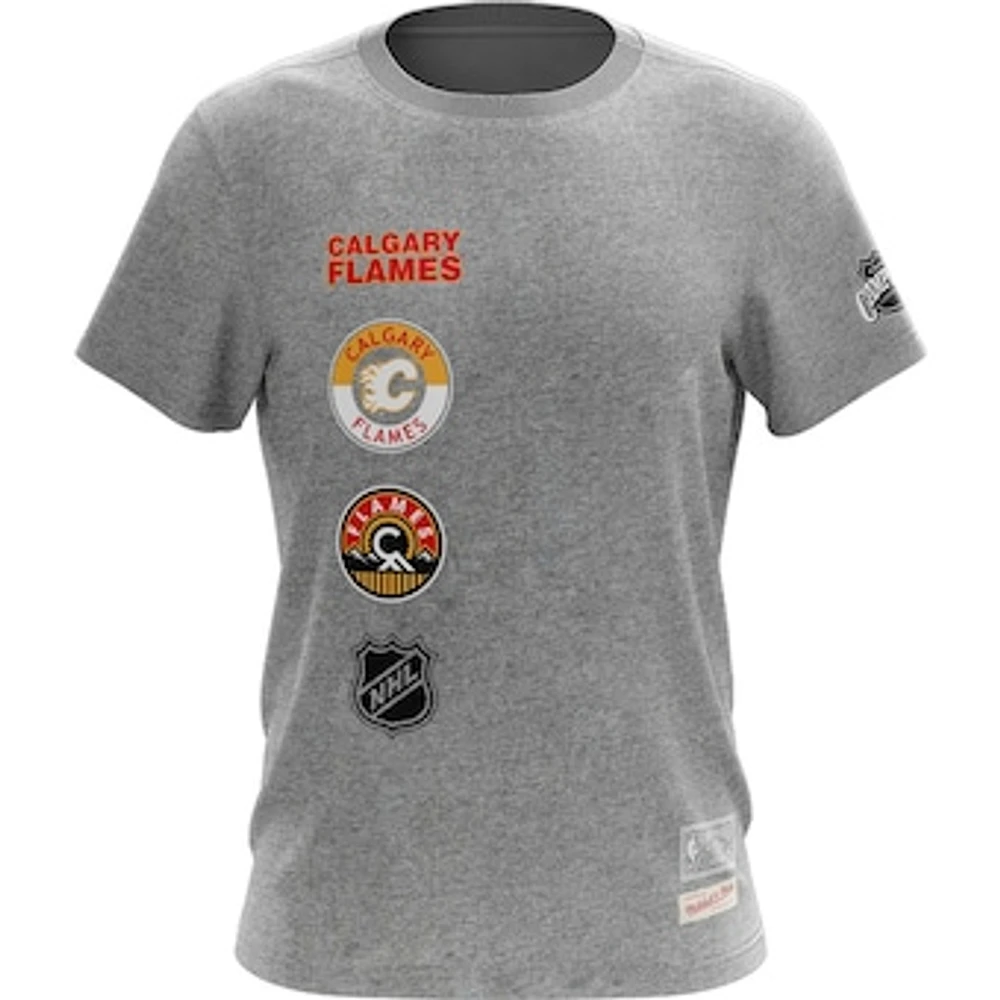 Men's Mitchell & Ness Heather Gray Calgary Flames City Collection T-Shirt