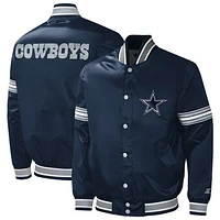 Men's Starter Navy Dallas Cowboys Midfield Varsity Full-Snap Jacket