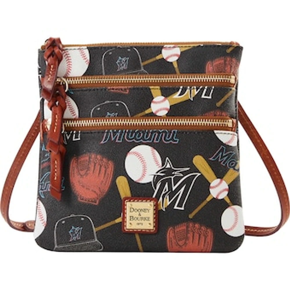 Dooney & Bourke Miami Marlins Game Day Triple Zip Crossbody Purse