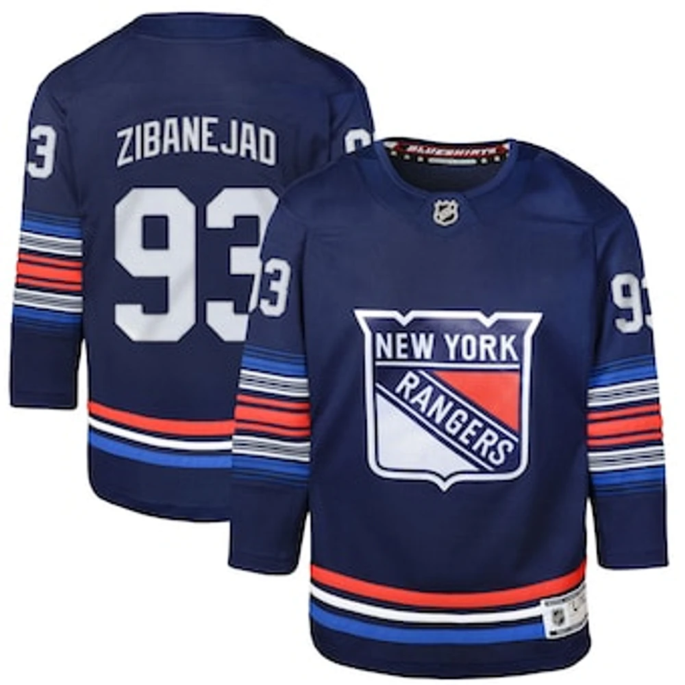 Youth Mika Zibanejad Navy New York Rangers Alternate Premier Player Jersey