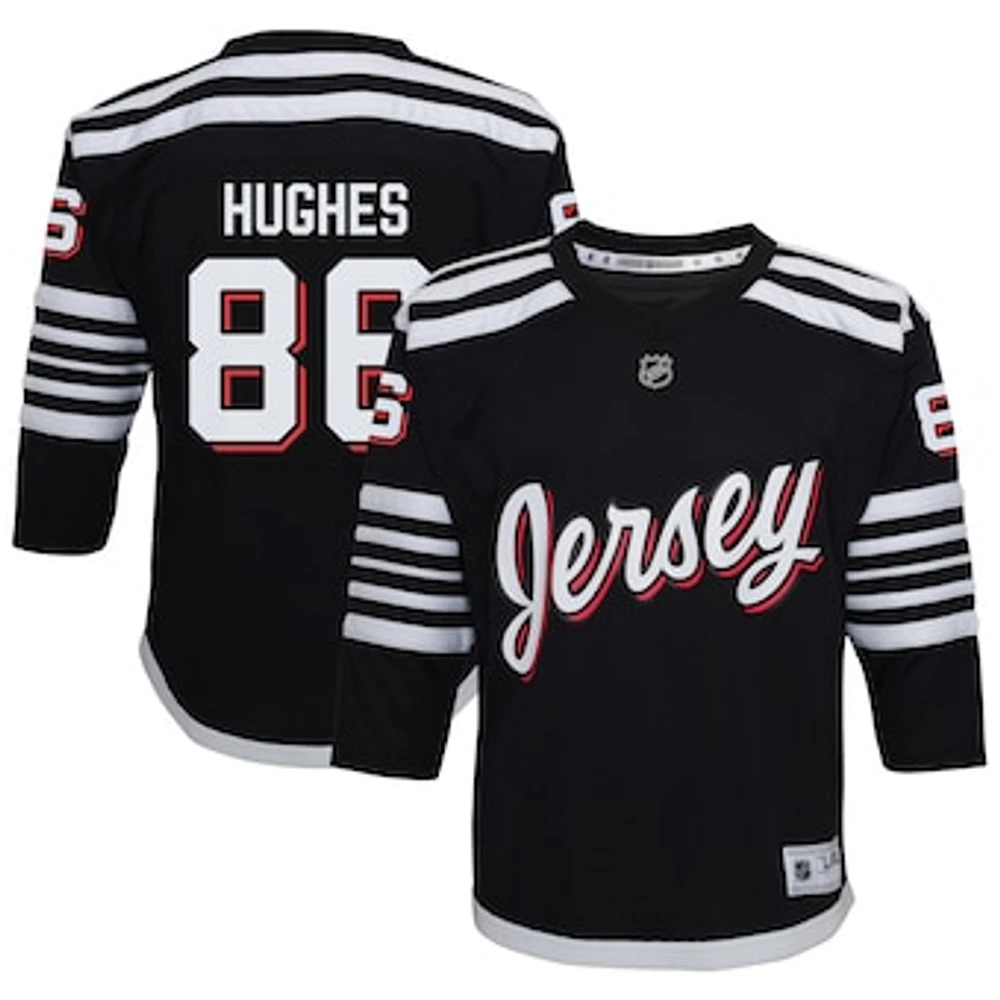 Youth Jack Hughes Black New Jersey Devils Alternate Replica Player