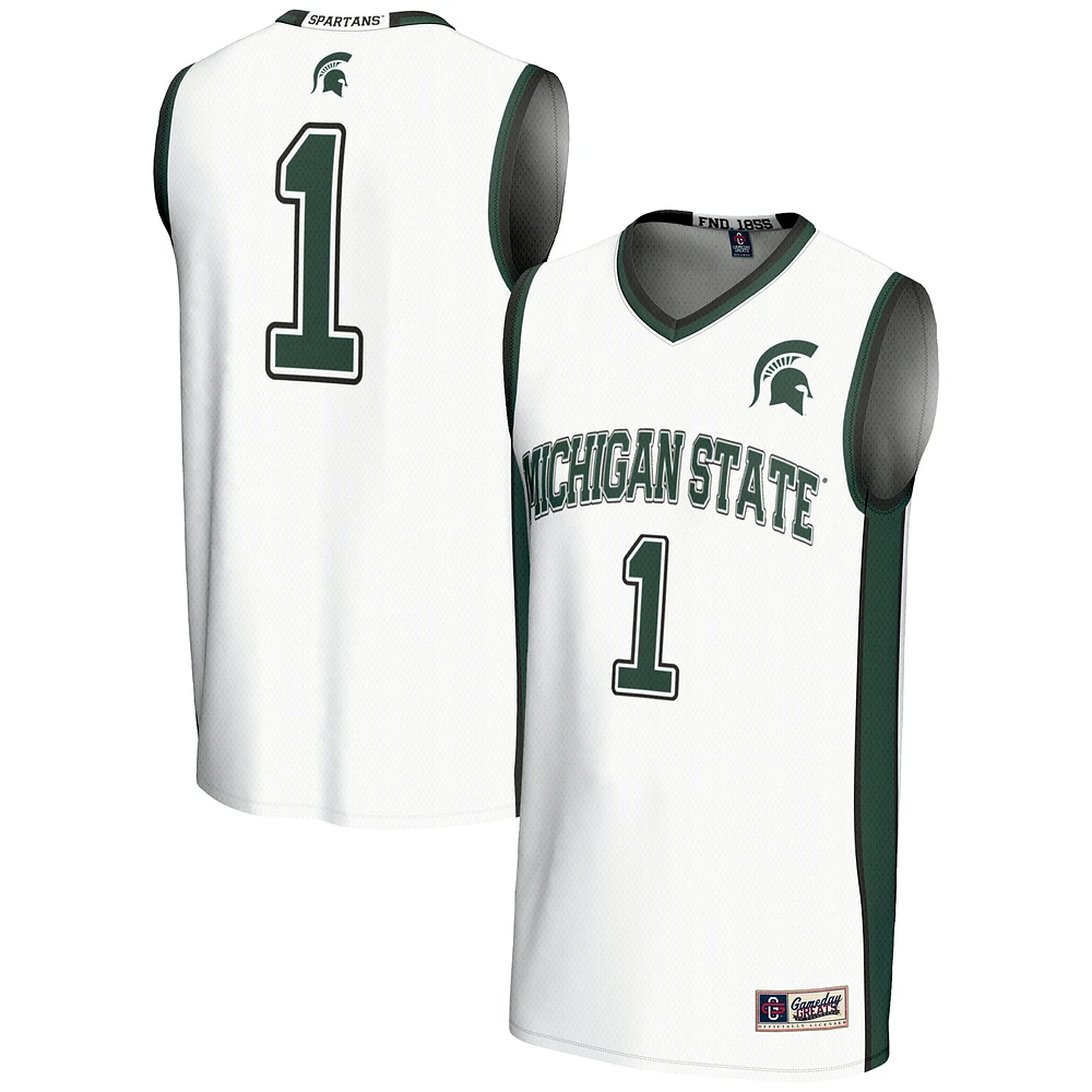 Male GameDay Greats #1 White Michigan State Spartans Lightweight Basketball Jersey
