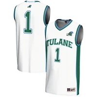 Youth GameDay Greats White #1 Tulane Green Wave Lightweight Basketball Jersey