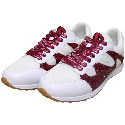 Women's Cuce  White Arizona Cardinals Glitter Sneakers