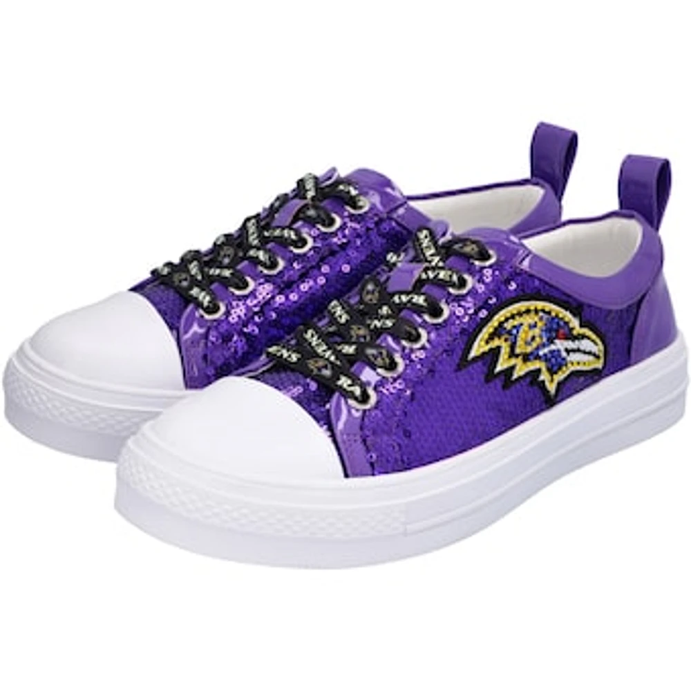 Women's Cuce Purple Baltimore Ravens Team Sequin Sneakers