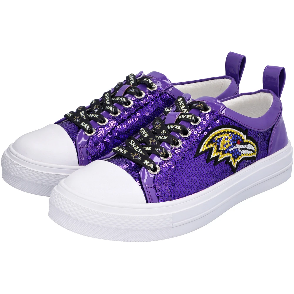 Women's Cuce Purple Baltimore Ravens Team Sequin Sneakers