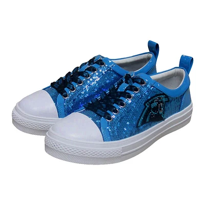 Women's Cuce Blue Carolina Panthers Team Sequin Sneakers