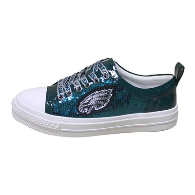 Women's Cuce Green Philadelphia Eagles Team Sequin Sneakers