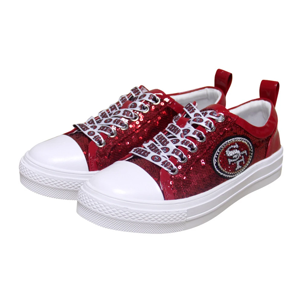 Women's Cuce Scarlet San Francisco 49ers Team Sequin Sneakers