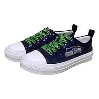 Women's Cuce Navy Seattle Seahawks Team Sequin Sneakers