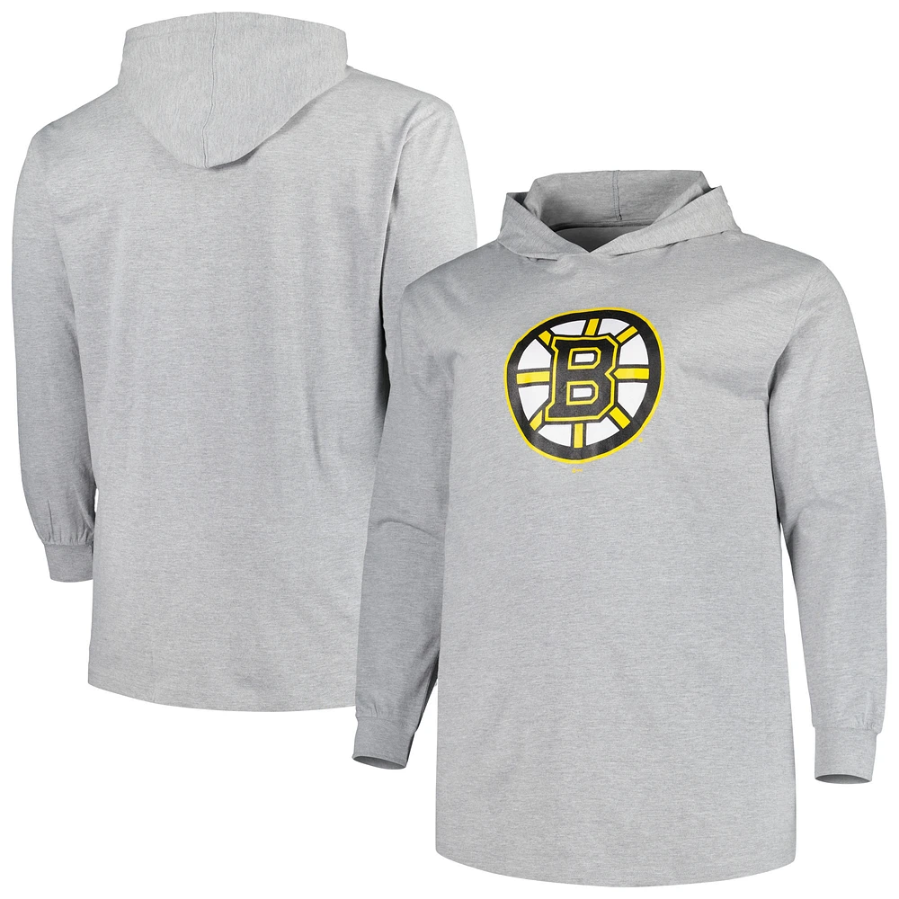 Men's Heather Gray Boston Bruins Big & Tall Pullover Hoodie