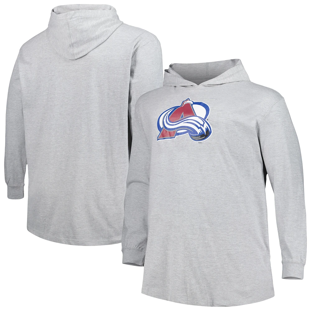 Men's Heather Gray Colorado Avalanche Big & Tall Pullover Hoodie