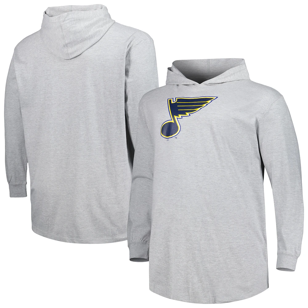 Men's Heather Gray St. Louis Blues Big & Tall Pullover Hoodie