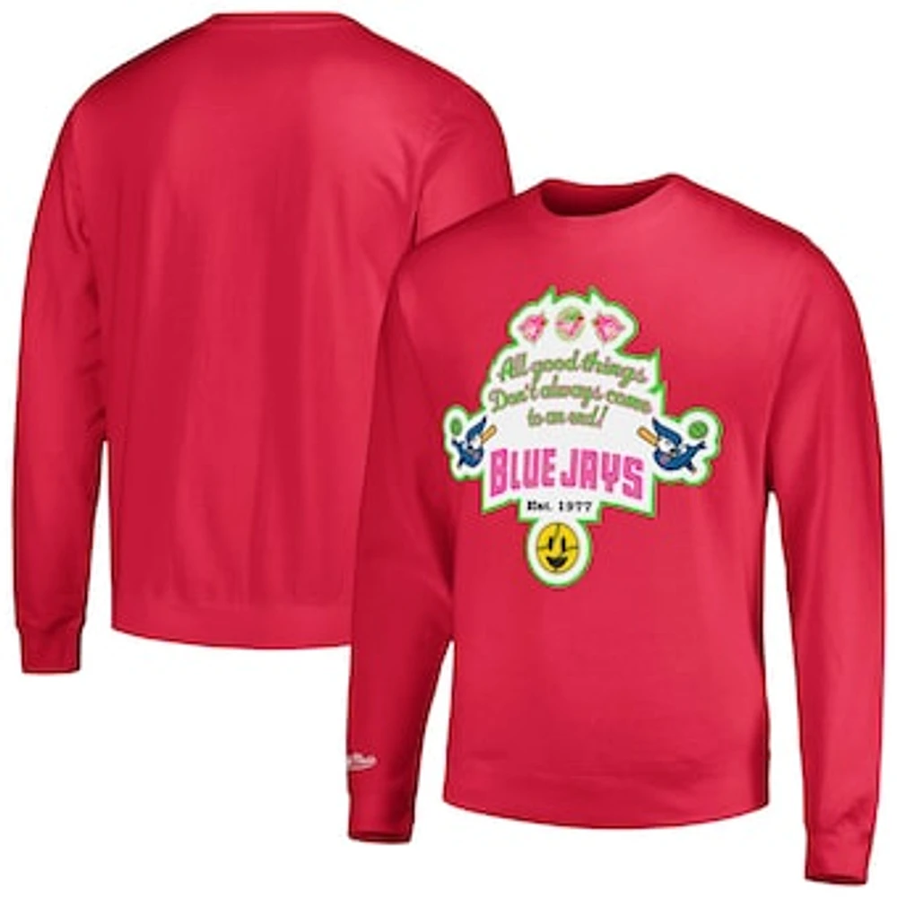 Men's Mitchell & Ness Pink Toronto Blue Jays Watermelon Sugar High Pullover Sweatshirt